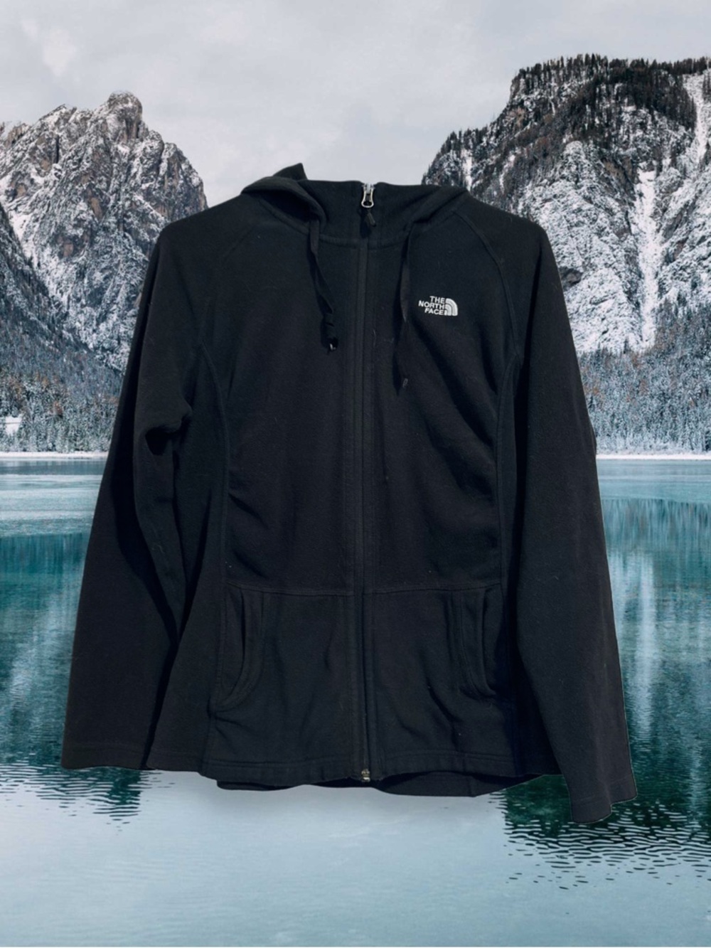 Black Fleece Zip-Up Hooded Jacket by The North Face